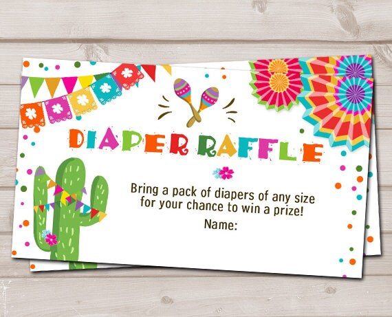 Baby shower Diaper raffle card Fiesta Baby shower game Fiesta Cactus Baby Shower Mexican baby shower Mexican Diaper raffle PRINTABLE 0045