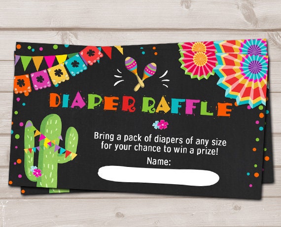 Baby shower Diaper raffle card Fiesta Baby shower game Fiesta Cactus Baby Shower Mexican baby shower Mexican Diaper raffle PRINTABLE 0045