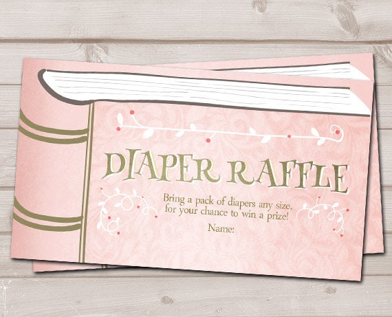 Storybook Diaper Raffle Ticket Cards Once upon a time Baby Shower for Girls Pink Storybook diaper ticket baby shower game PRINTABLE 0023