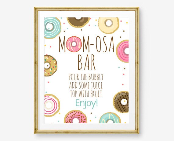 Donut Baby Shower Signs Momosa Bar Sign Mimosa Mimosa Bar Sprinkle Donut Party Donut Shower Donut Table Shower Decor Download Printable 0050