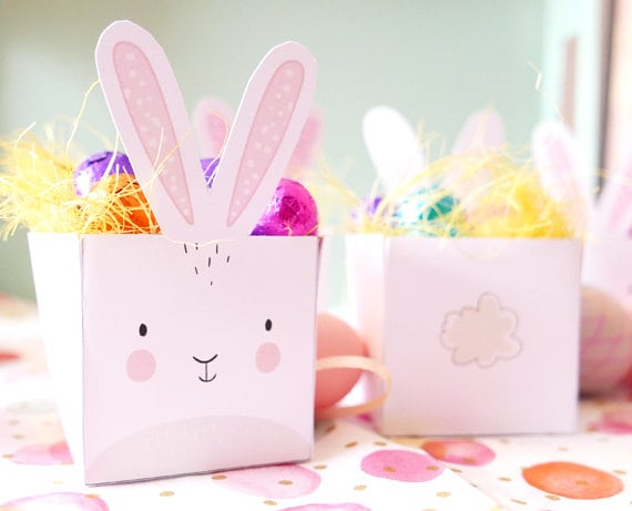 Printable Easter Bunny Baskets Cute Bunny Favor Boxes Gender Neutral Bunny Birthday Easter Egg hunt Download PRINTABLE 0449 0117 0238 0104