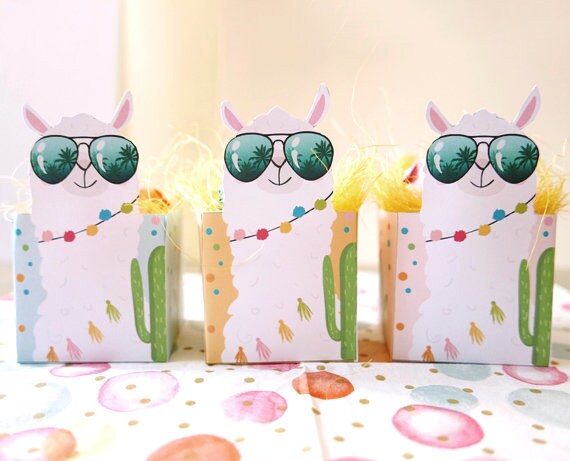 Printable Llama Favor Boxes Llama Birthday Decor Whole Llama Fun Fiesta Alpaca Cactus Fiesta Favors Instant Download DIGITAL PRINTABLE 0079