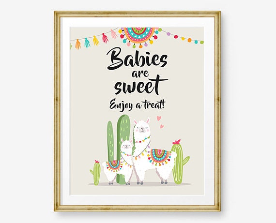 Babies are Sweet Sign Fiesta Llama Baby Shower Sign Take a Treat Sign Neutral Dessert Table Decor 8x10 Instant Download Printable 0079