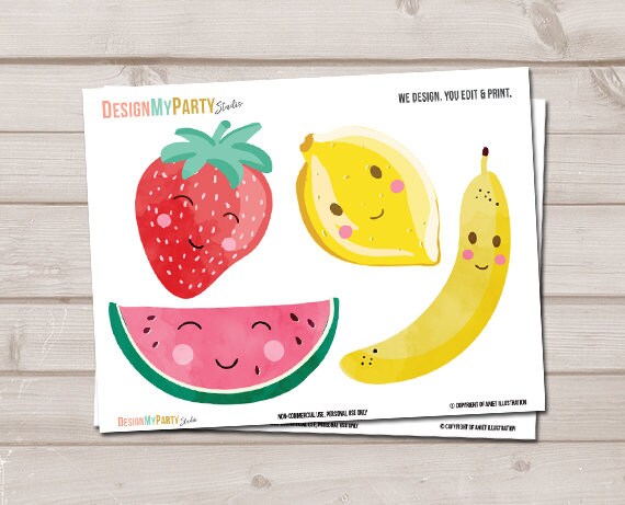 Fruit Birthday Banner Fruit Birthday Garland Two-tti Frutti Birthday Decor Party Decorations Fruits Fruit Banner DIY PRINTABLE Digital 0139