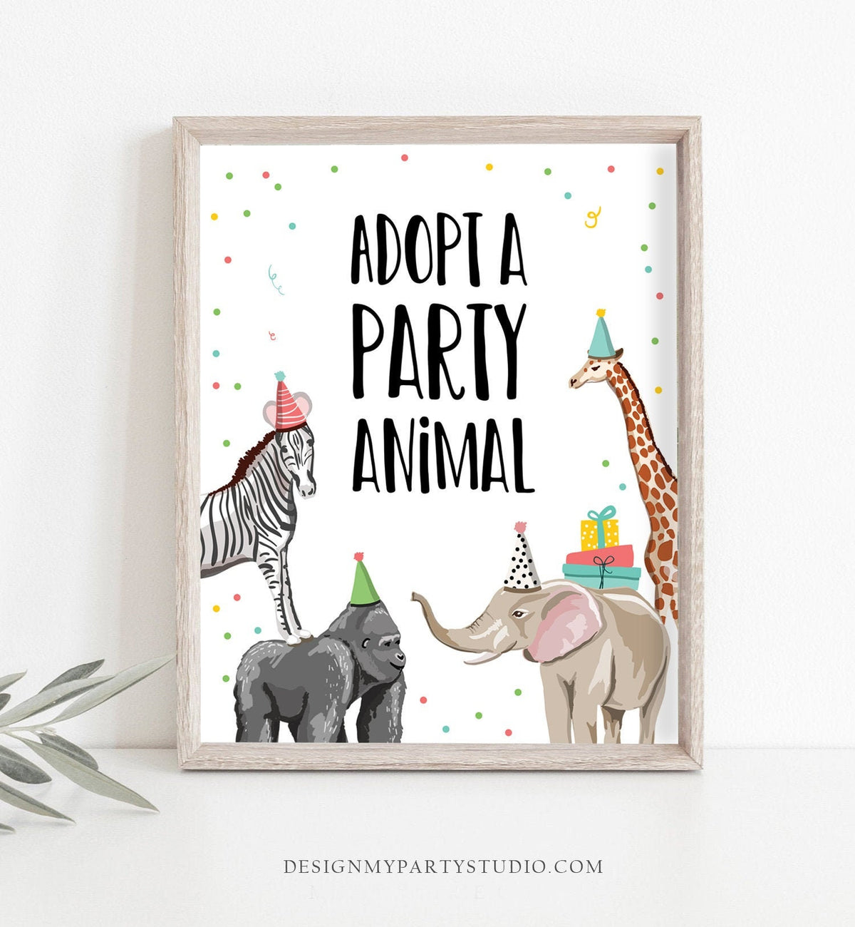 Adopt an Animal Birthday Sign Table Decor Party Animals Birthday Wild One Animals Zoo Safari Table Sign Zoo Party Jungle PRINTABLE 0142