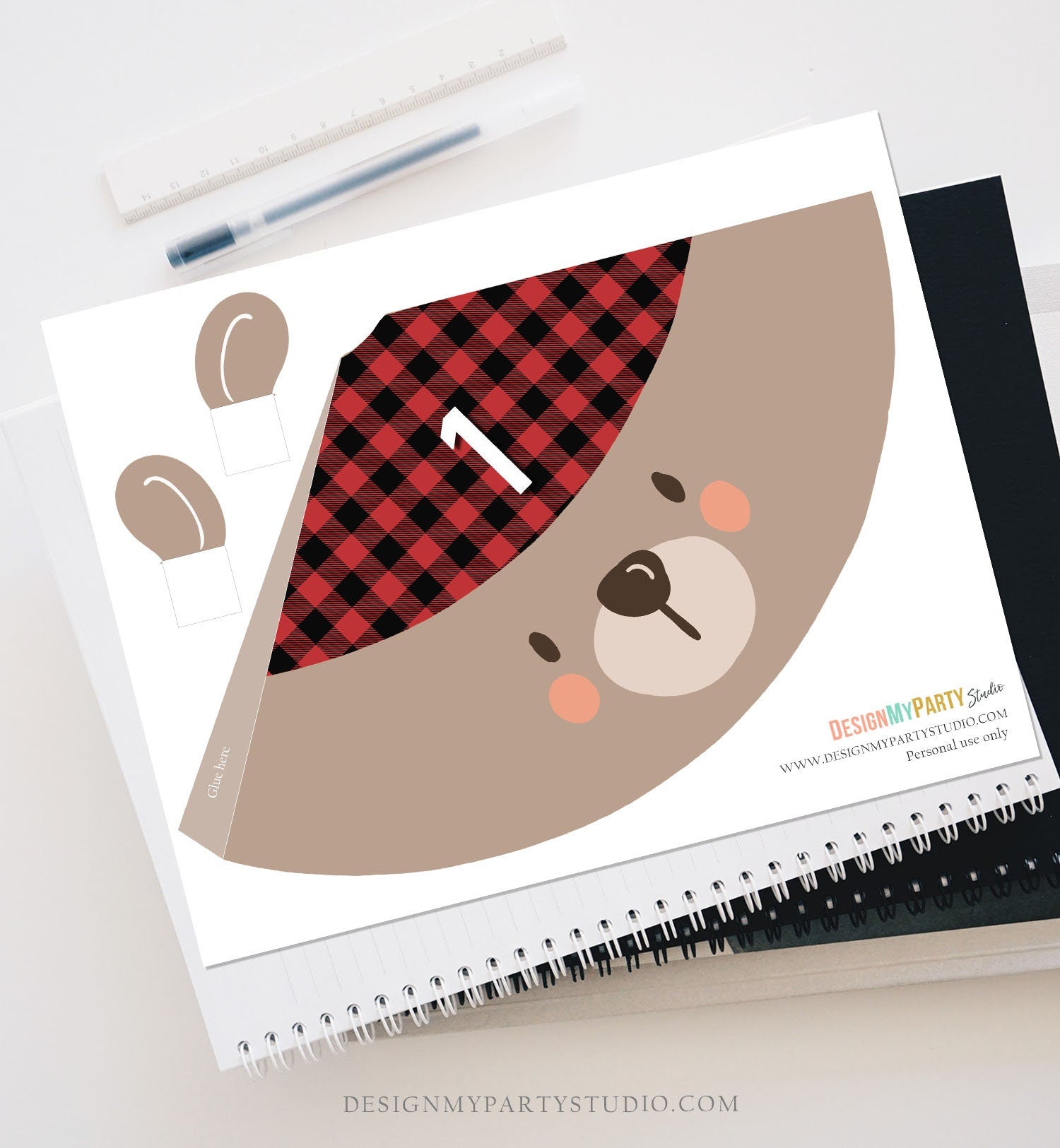 Printable Lumberjack Party Hats Party Lumberjack First Birthday Decor Lumberjack Decoration 1st Birthday Plaid DIY Digital Printable 0026