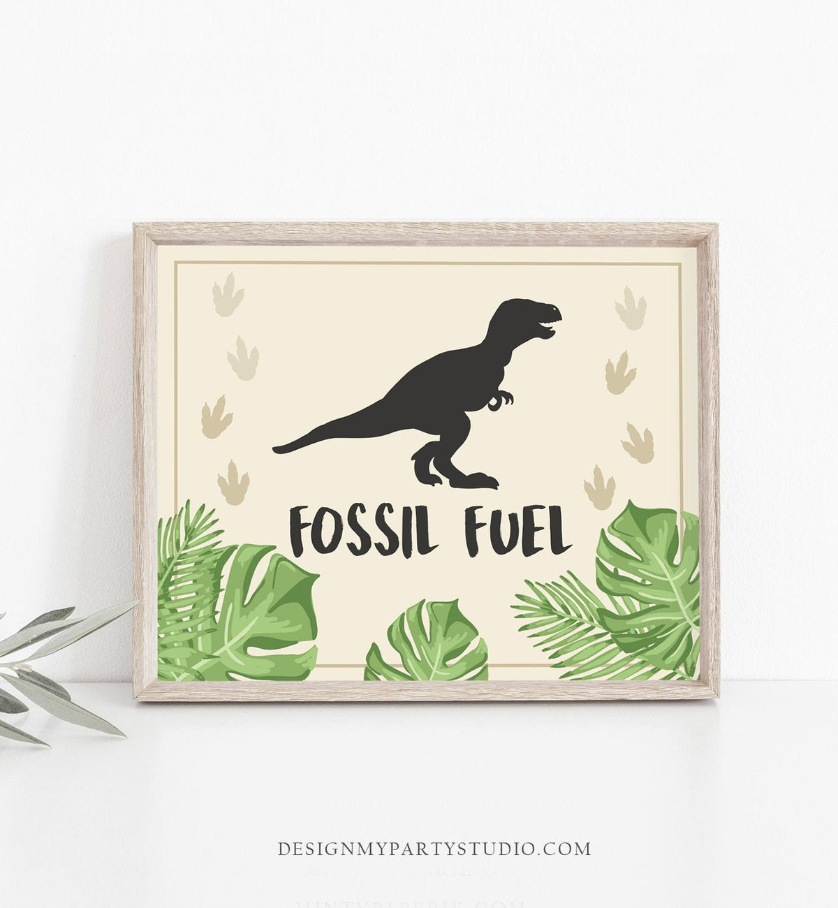 Fossil Fuel Dinosaur Birthday Sign Drink Table Decor Birthday Dino Party Boy Prehistoric T-Rex Table Sign Digital Download Printable 0043