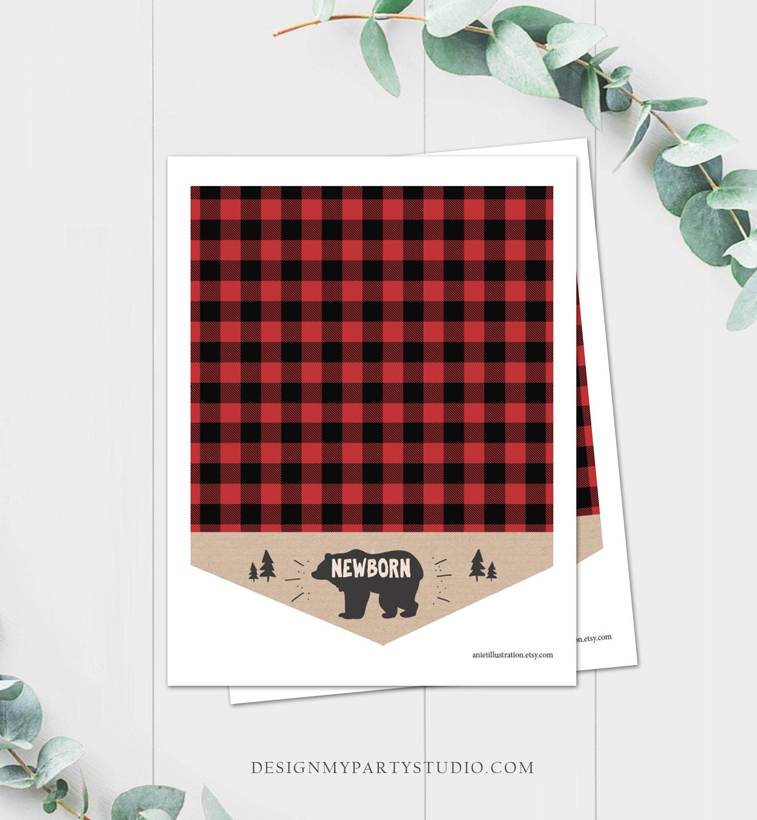 Lumberjack First Birthday Banner Monthly Photo Banner Buffalo Plaid Party Decor Instant Digital Download Printable 0026