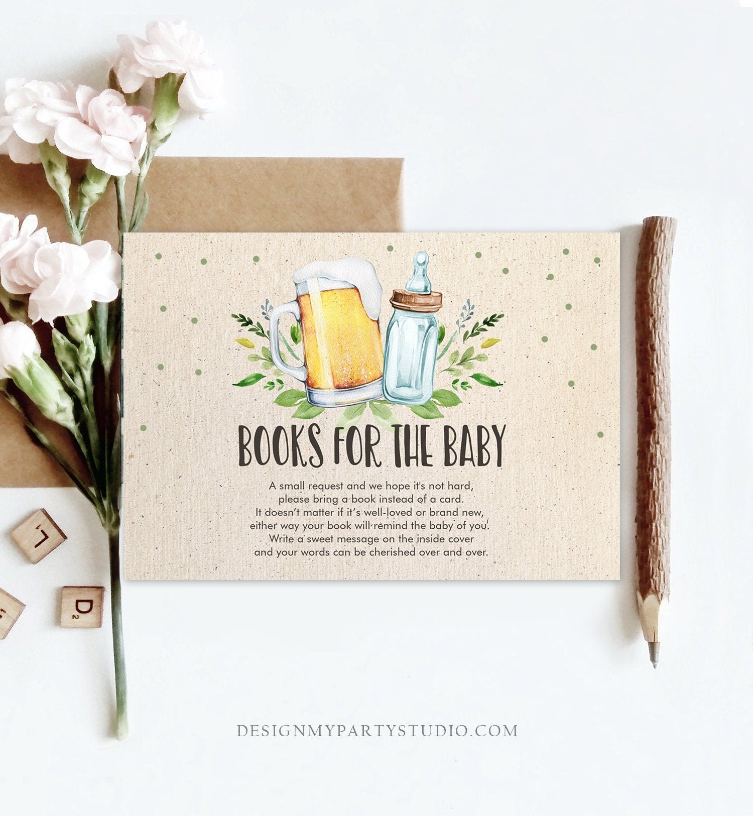 Editable Books for Baby Card Bring a Book Card Baby is Brewing Baby shower Book insert Book Request Book Card Template Corjl PRINTABLE 0190