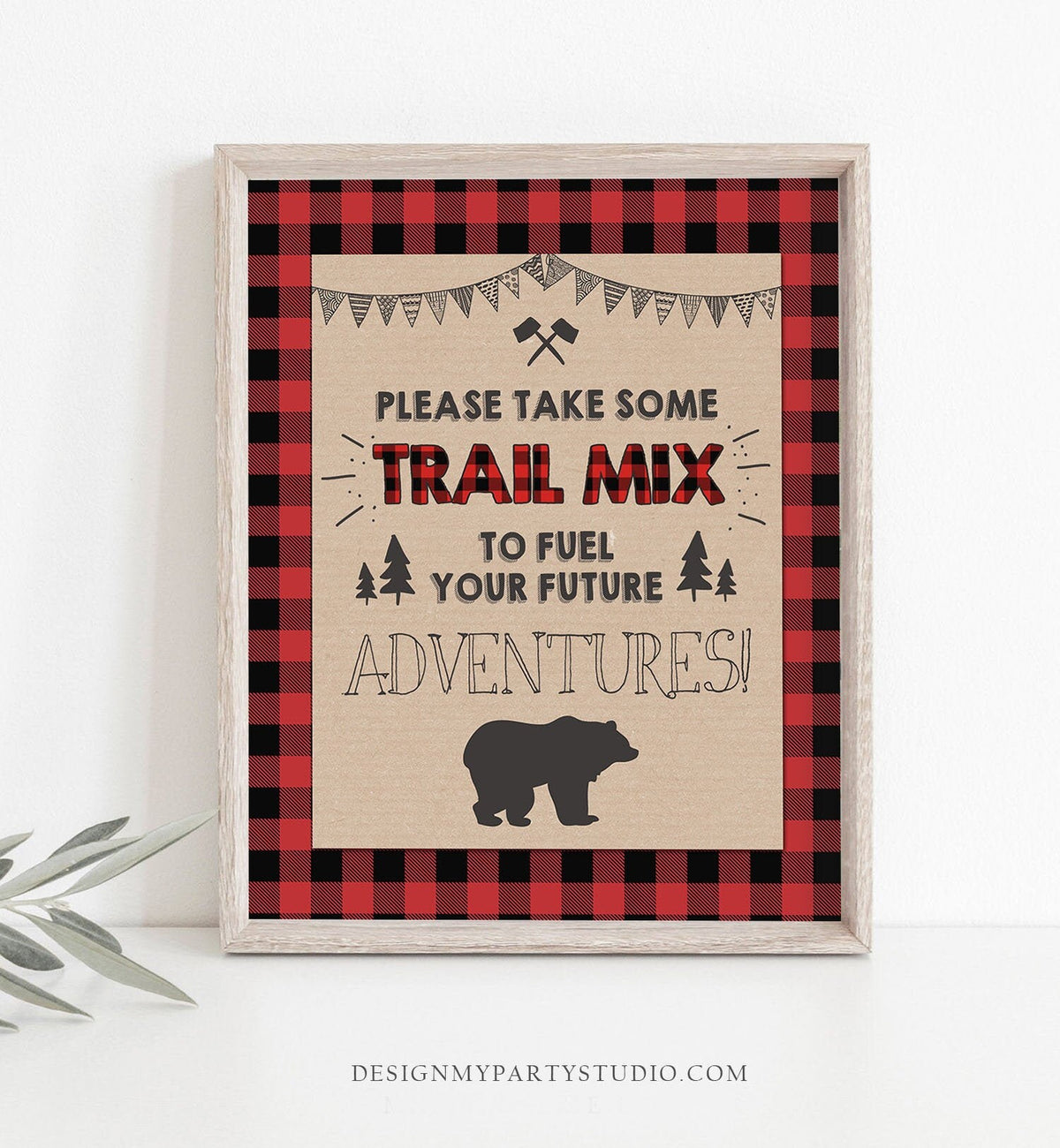 Trail Mix Sign Table Sign Lumberjack Birthday Sign Lumberjack Party Signs Birthday Decor Adventure Sign Hike Journey Bear Printable 0026