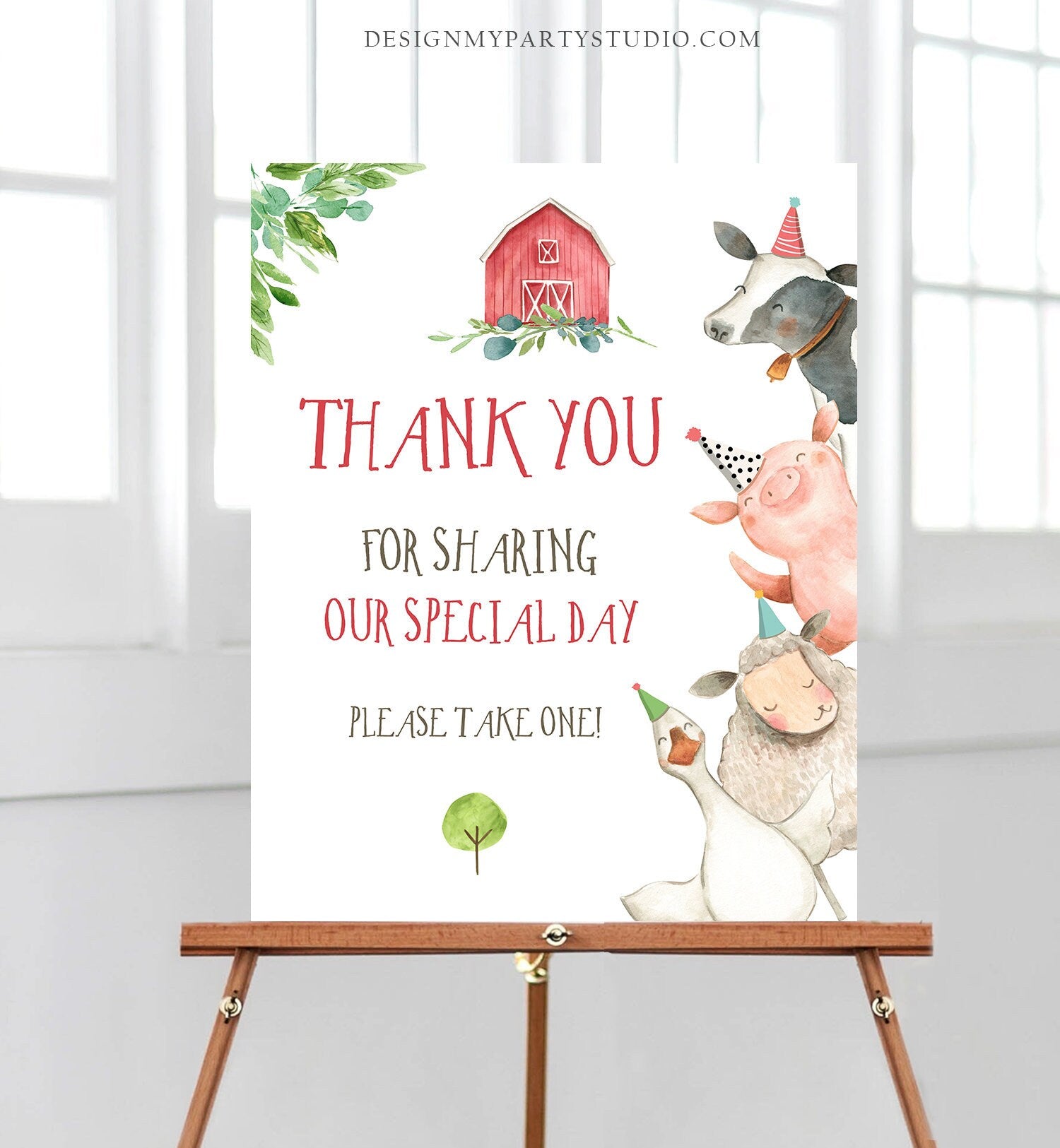 Editable Farm Birthday Sign Boy Birthday Favor Sign Barnayard Farm Animals Party Animals Favors Template Digital Download PRINTABLE 0155