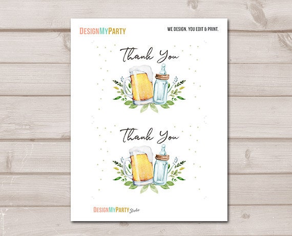 Brewing Thank you Card A Baby is Brewing Thank You Note 4x6" Love is Brewing Beer Baby Shower Gender Neutral Digital Download Printable 0190