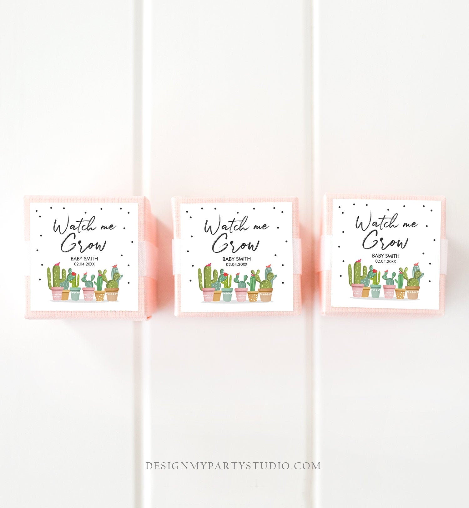 Editable Watch Me Grow Tags Fiesta Cactus Favor Tags Baby Shower Bridal Succulent Taco Bout Love Tag Baby Digital Template Printable 0254