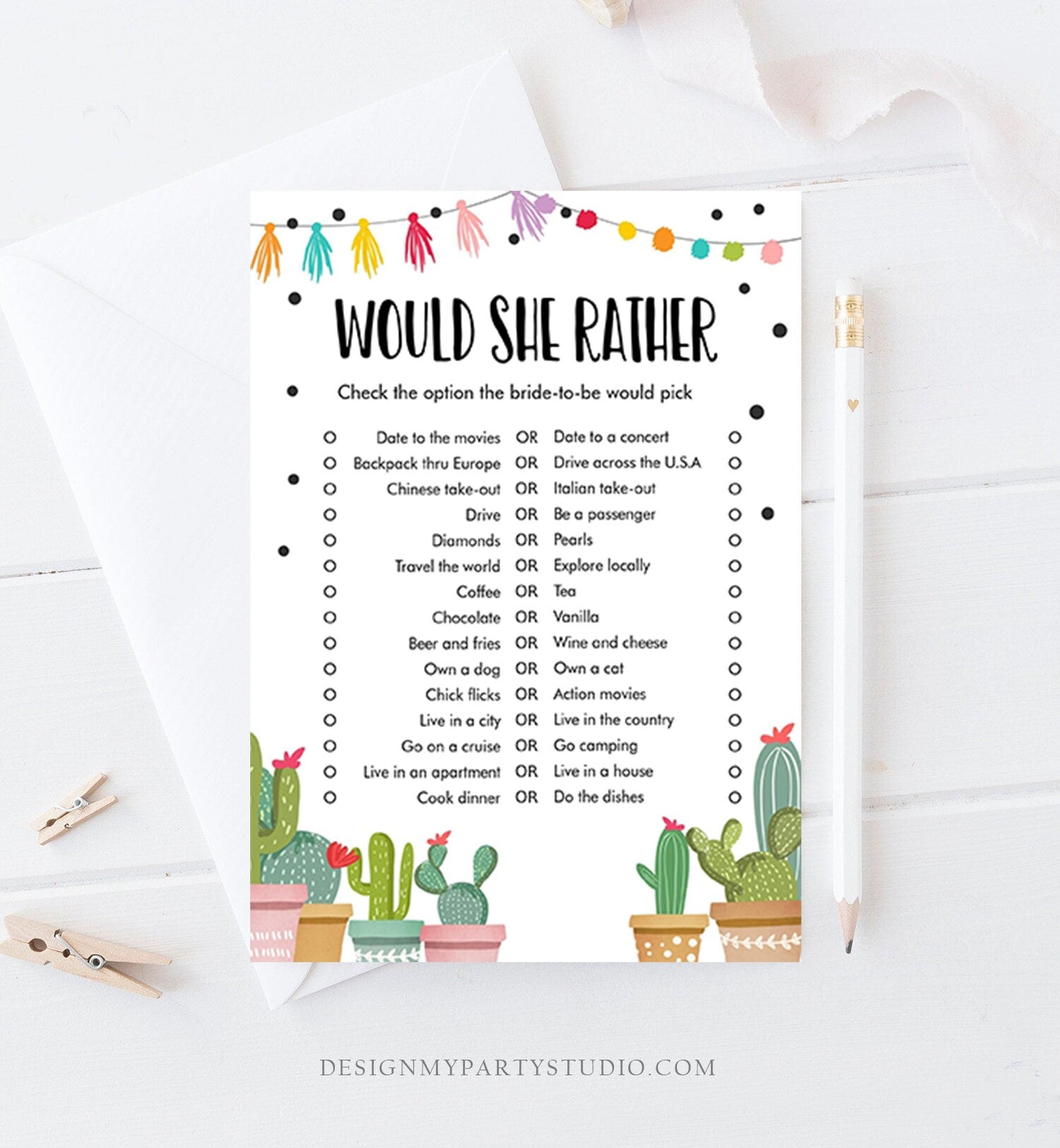 Editable Cactus Bridal Shower Games Bundle Fiesta Mexican Wedding Shower Activities Coed Shower Bridal Game Digital Template Printable 0254