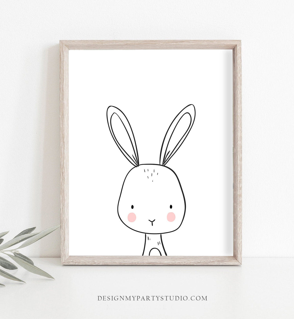 Bunny Nursery Print Kids Wall Art Poster Art Nursery Safari Kids Room Modern Minimalist Cute Bunny Digital Download Printable 0039