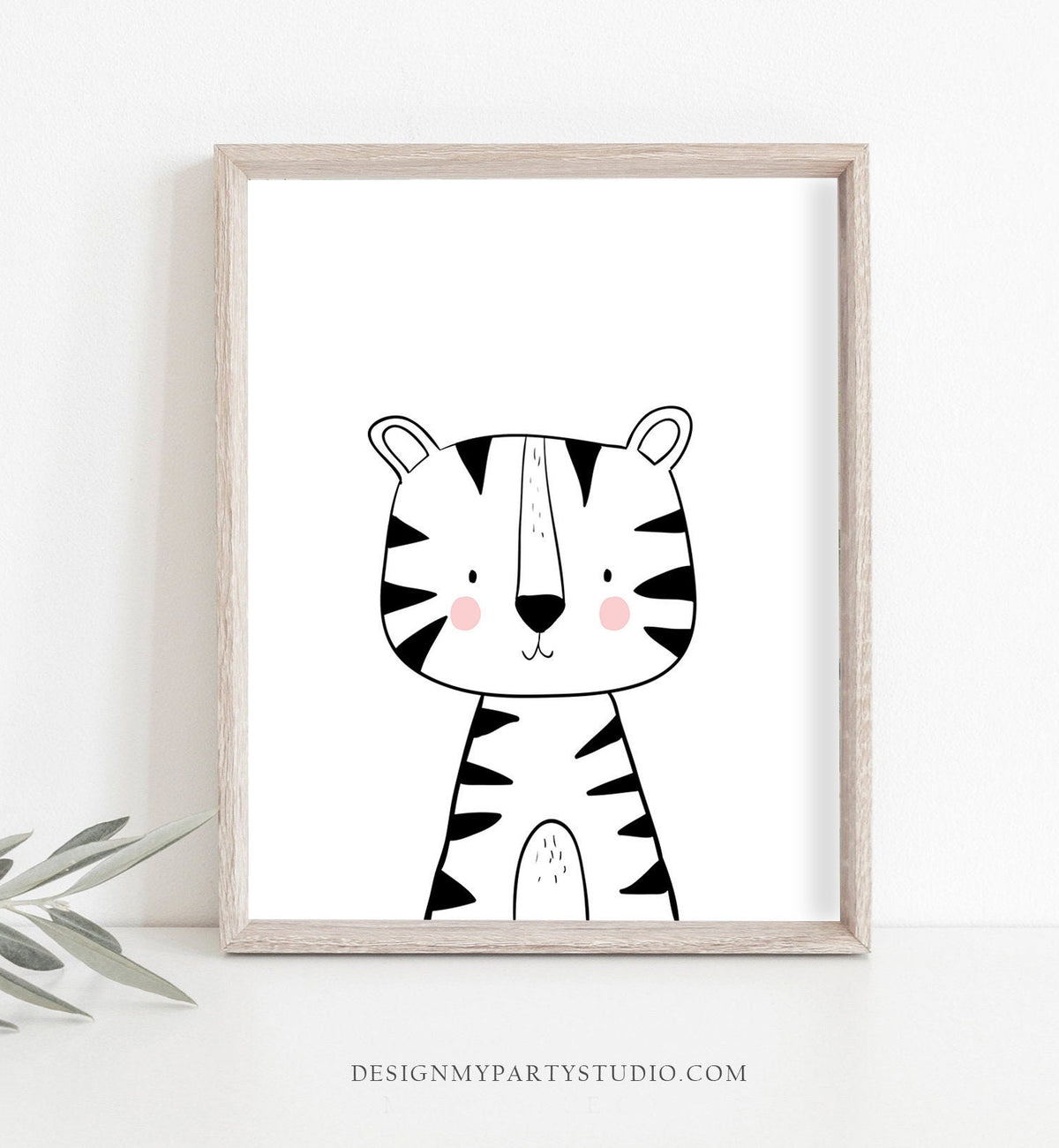 Tiger Nursery Wall Art Tiger Nursery Print Poster Modern Minimalist Tiger Lion Kids Jungle Zoo Safari Baby Room Digital Printable 0039