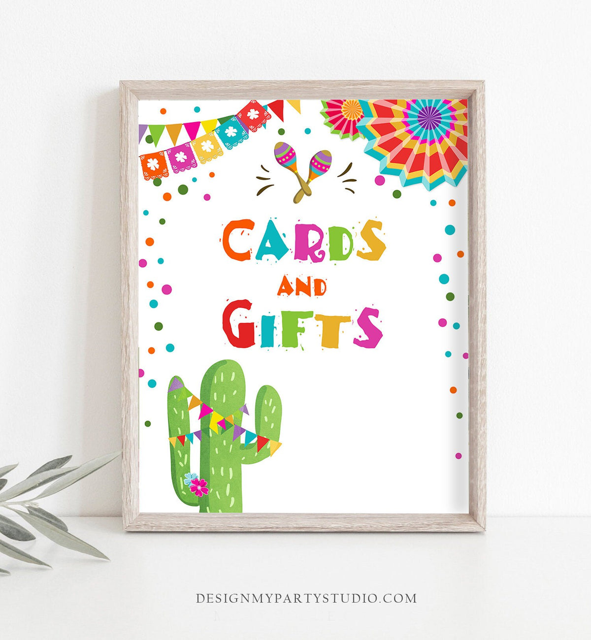 Cards and Gifts Sign Fiesta Cards Cactus Cards and Gifts Succulent Gift Table Baby Shower Decor Mexican 8x10 Instant Download Printable 0045