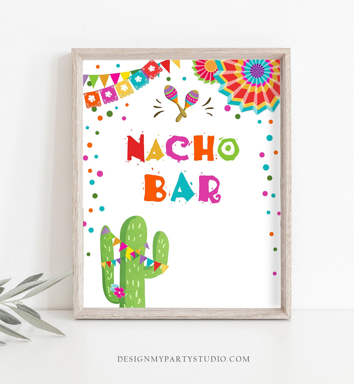 Fiesta Nacho Bar Sign Fiesta Theme Bridal Shower Baby Shower Decor Cactus Succulent Table Nacho Sign 8x10 Instant Download Printable 0045