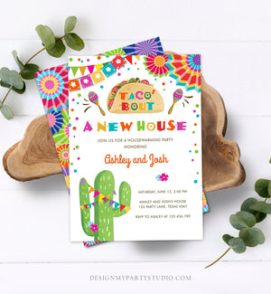 Editable Taco Bout A New House Housewarming Party Invitation Fiesta New Home Cactus Mexican Digital Download Corjl Template Printable 0045