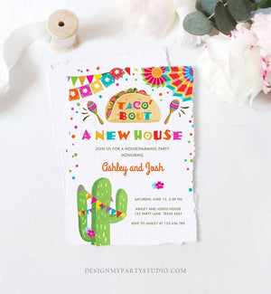 Editable Taco Bout A New House Housewarming Party Invitation Fiesta New Home Cactus Mexican Digital Download Corjl Template Printable 0045