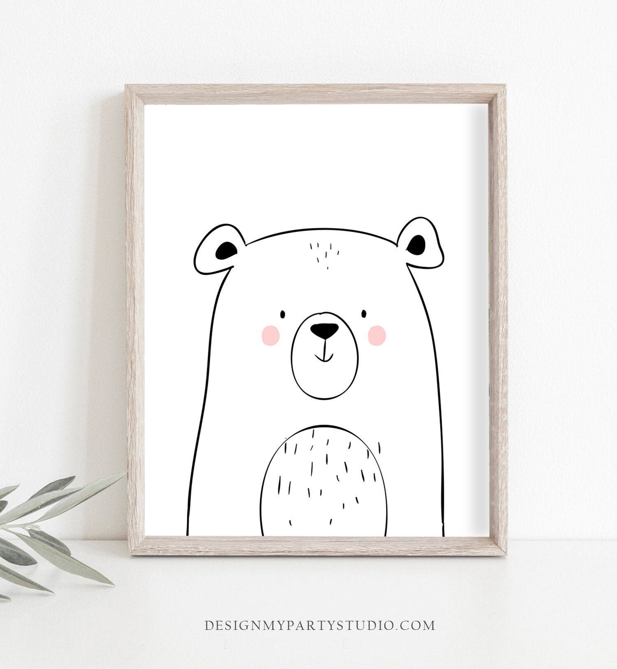 Bear Nursery Print Kids Wall Art Poster Art Nursery Safari Kids Room Modern Minimalist Cute Bear Digital Download Printable 0039