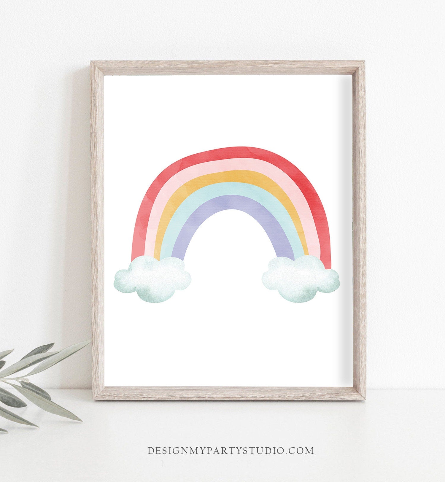 Set of 3 Prints Rainbow Nursery Decor Sunshine Print Cloud Wall Art Nursery Art Watercolor Girls Kids Baby Room Instant Download PRINTABLE