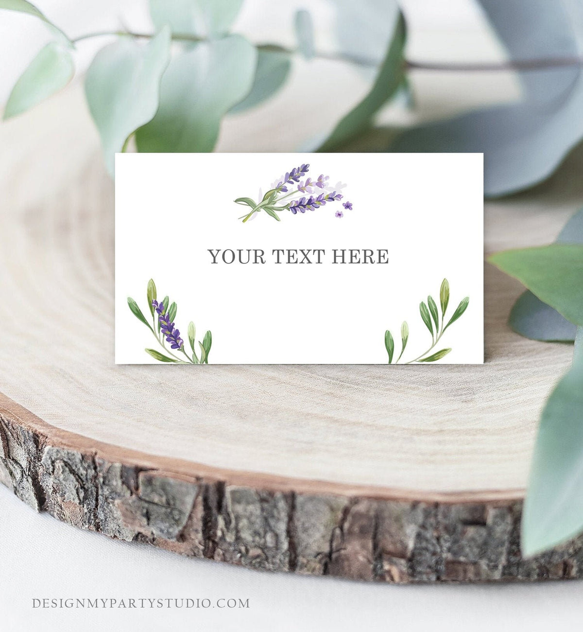 Editable Lavender Food Labels Place Card Lavender Tent Card Escort Card Bridal Shower Boho Greenery Floral Corjl Template Printable 0206