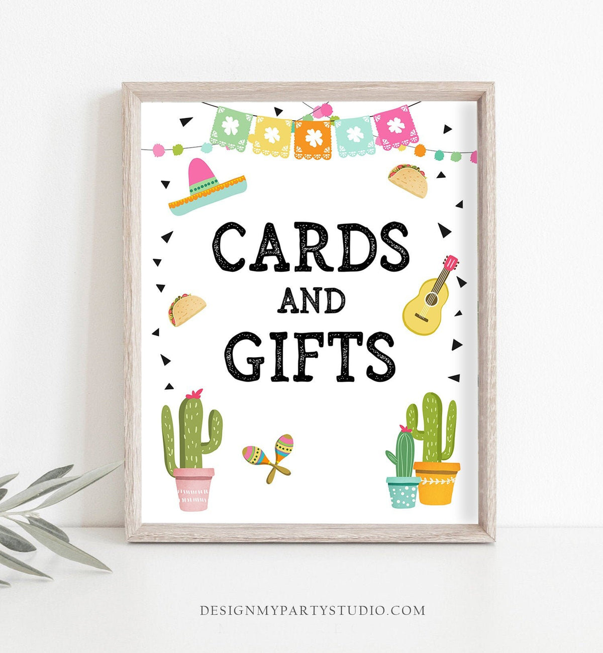 Cards and Gifts Sign Fiesta Cards Cactus Cards and Gifts Succulent Gift Table Baby Shower Decor Mexican 8x10 Instant Download PRINTABLE 0161