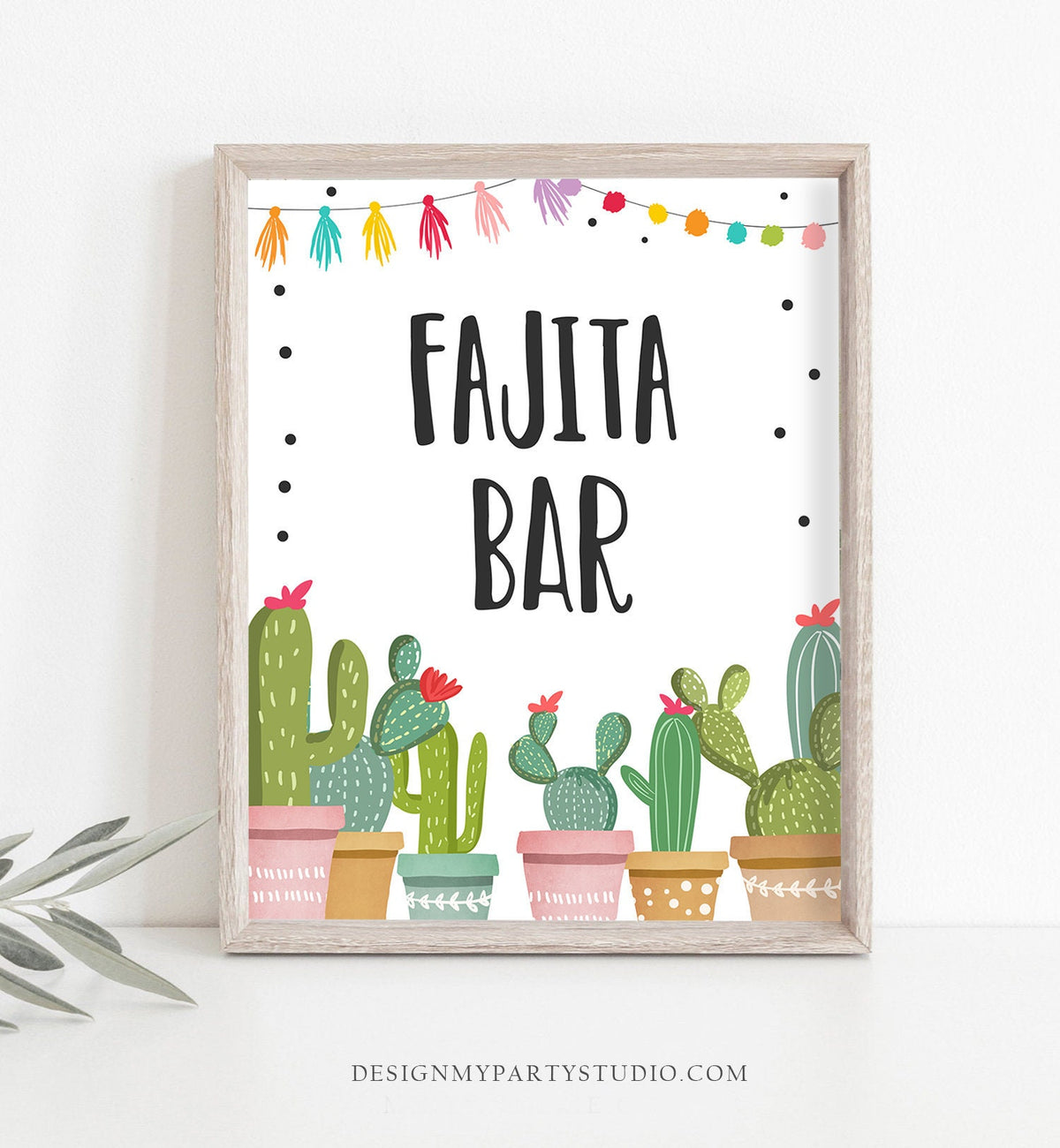 Fajita Bar Fiesta Cactus Mexican Food Table Succulent Birthday Baby Bridal Shower Decor Mexican 8x10 Instant Download Printable 0254