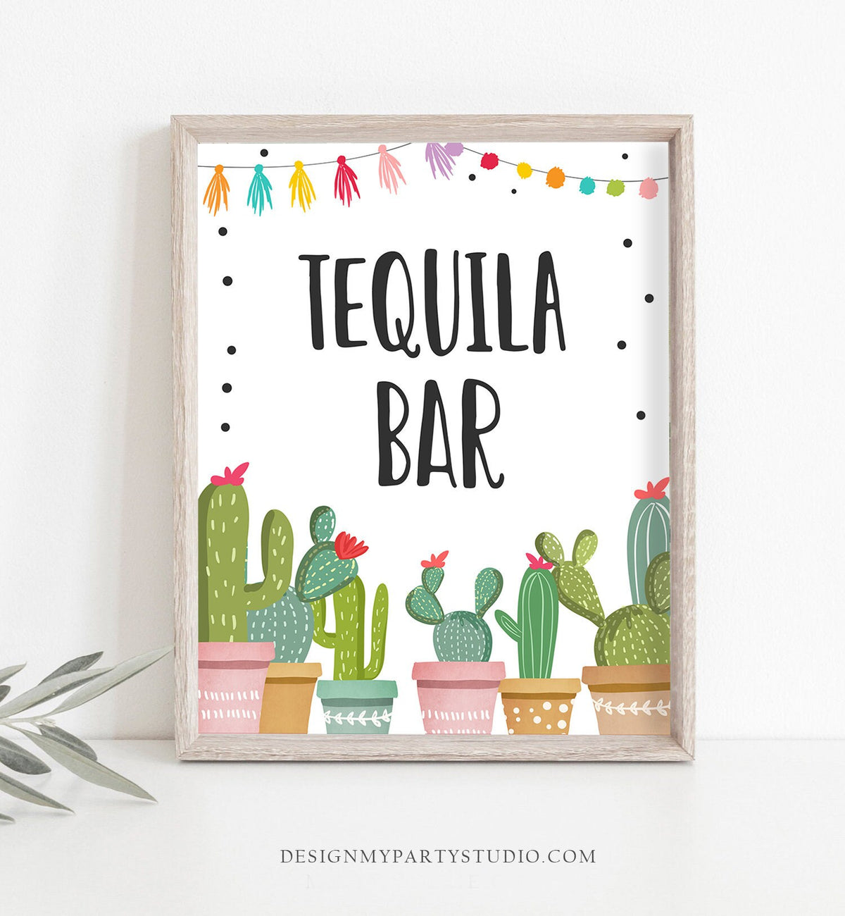 Tequila Bar Fiesta Table Sign Mexican Drinks Cactus Succulent Birthday Baby Bridal Shower Decor Mexican 8x10 Instant Download Printable 0254