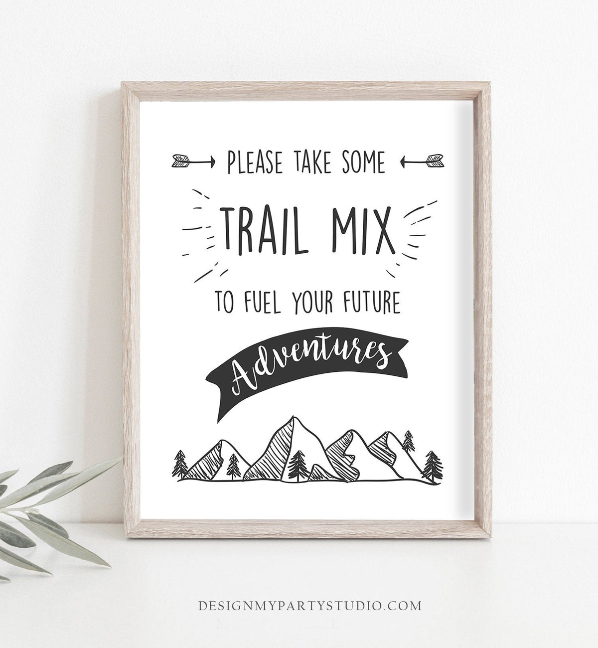 Trail Mix Sign Table Sign Wild One Lumberjack Adventure Mountains Outdoor First Birthday Sign Party Decor Instant Download Printable 0083