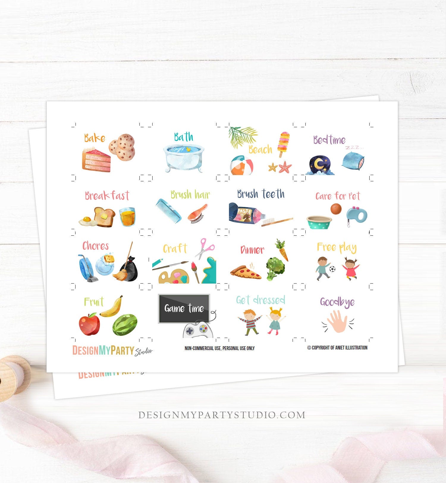 Visual Schedule Kids Daily Routine Chart 80 Cards Chores School Homeschool Toddler Preschoolers Calendar Daycare Download Printable 0341