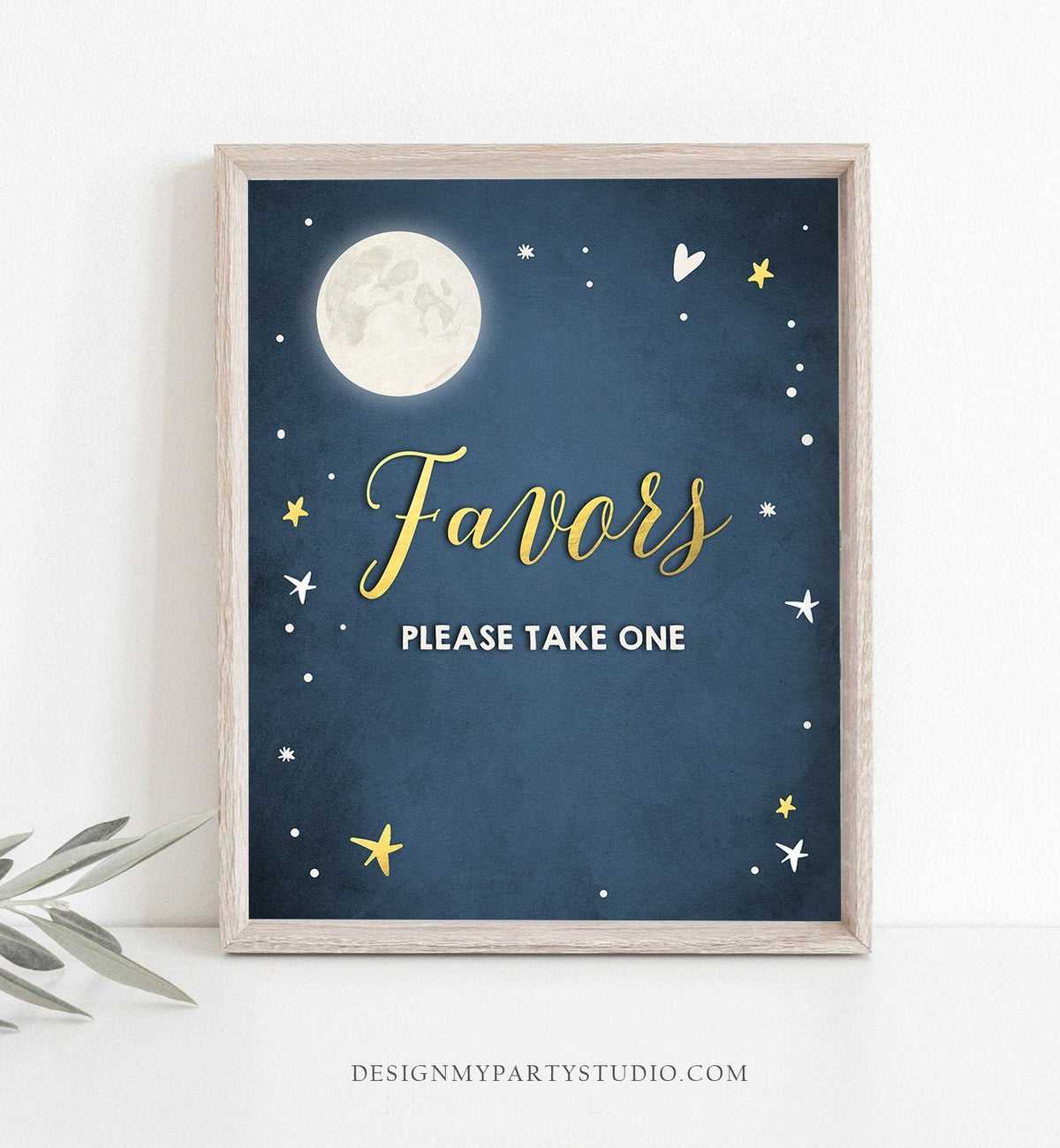 Favors Sign Moon Baby Shower Sprinkle Birthday Table Sign Thank You Take Treat Over Moon Stars Decor Instant Download 8x10 Printable 0017