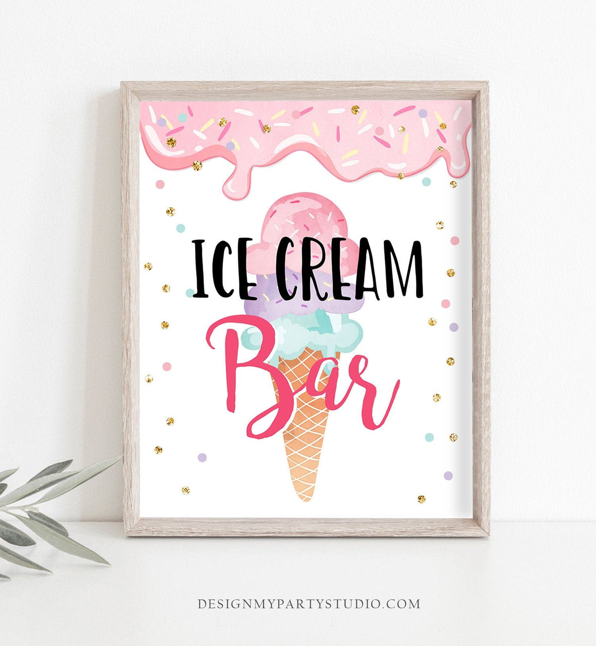 Ice Cream Bar Sign Ice Cream Social Birthday Ice Cream Party Sign Ice Cream Table Sign Pink Mint Purple Instant Download PRINTABLE 0243