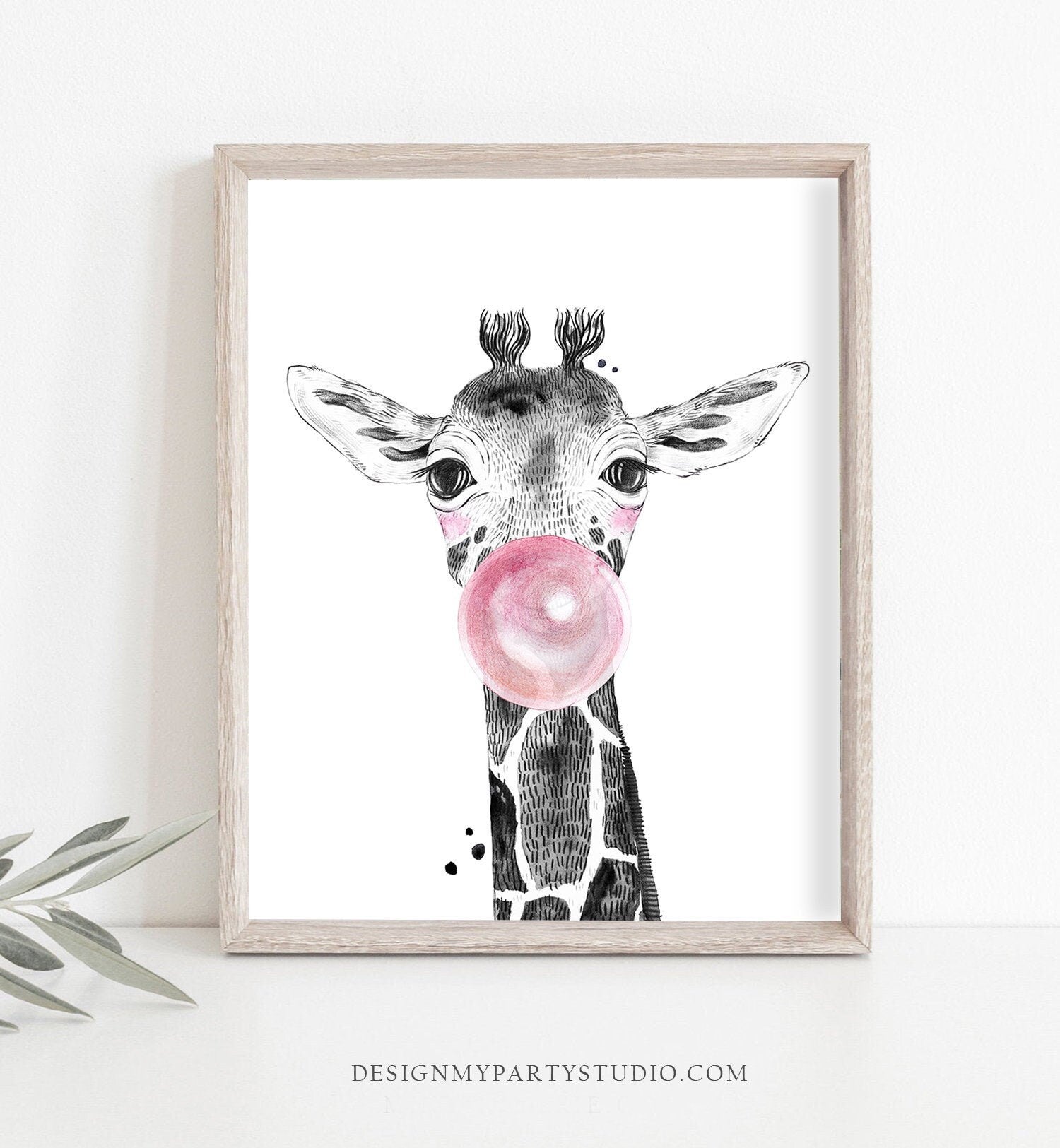 Safari Animals Printable Nursery Wall Art Wild Animals Bubblegum Nursery Print Party Animals Birthday Decor Jungle Baby PRINTABLE 0322 0390