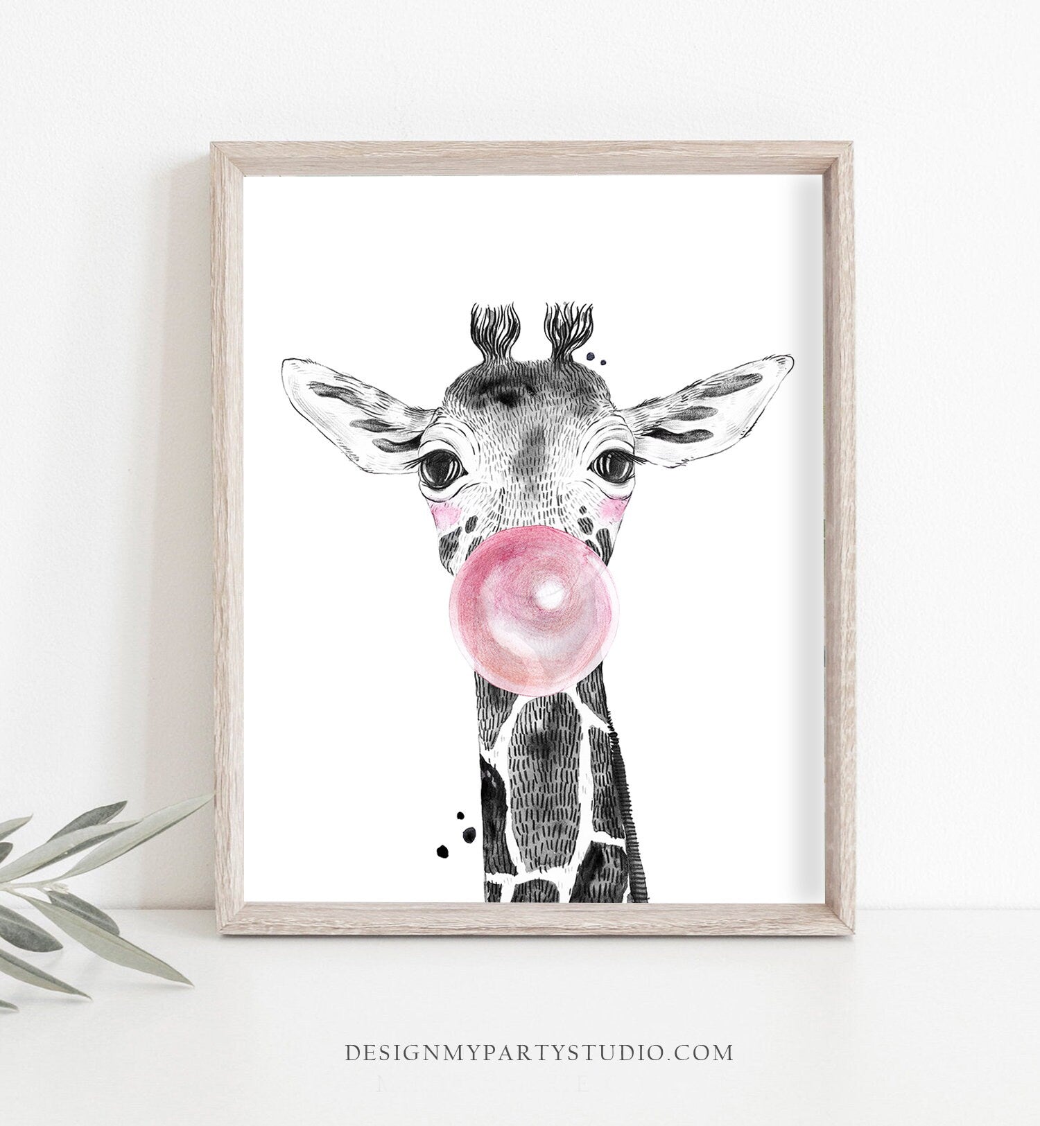 Safari Animals Printable Nursery Wall Art Wild Animals Bubblegum Nursery Print Party Animals Birthday Decor Jungle Baby PRINTABLE 0322 0390