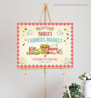 Editable Farmers Market Welcome Sign Birthday Baby Shower Farm Party Decor Fruits Market Locally Grown Poster Download Corjl Template 0144