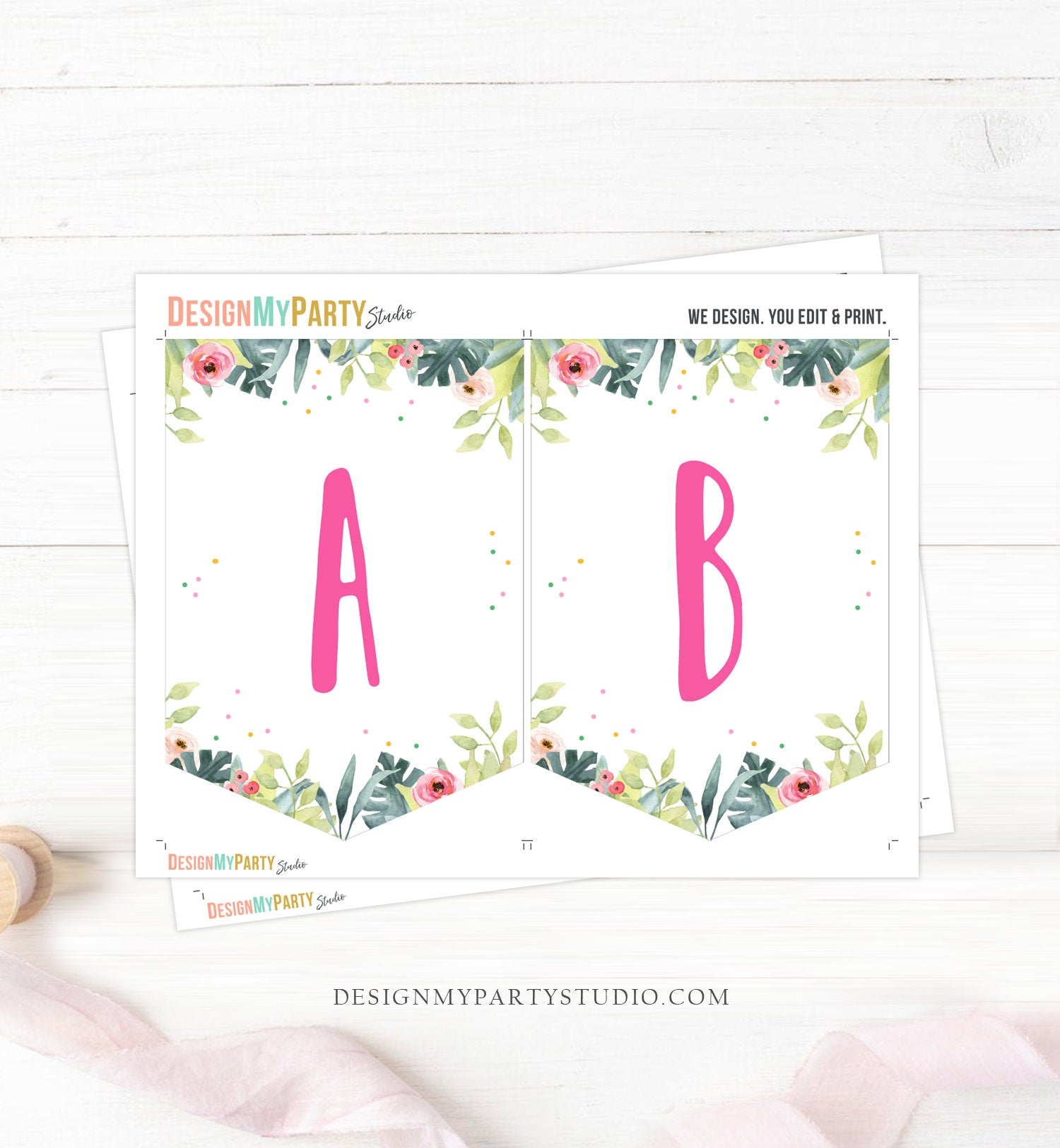 Safari Party Animals Birthday Banner A-Z Alphabet Numbers Banner First Happy Birthday Banner Girl Safari Animals Decor Printable 0322