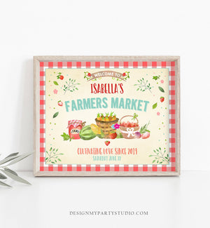 Editable Farmers Market Welcome Sign Birthday Baby Shower Farm Party Decor Fruits Market Locally Grown Poster Download Corjl Template 0144