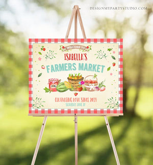 Editable Farmers Market Welcome Sign Birthday Baby Shower Farm Party Decor Fruits Market Locally Grown Poster Download Corjl Template 0144