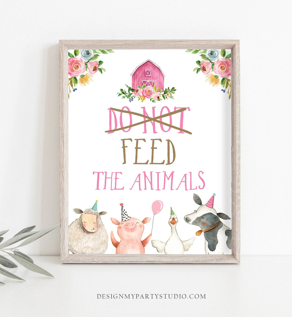 Dont Feed The Animals Birthday Sign Party Animals Decor Farm Animals Birthday Barnyard Decor Girl Table Sign Digital Download Printable0155