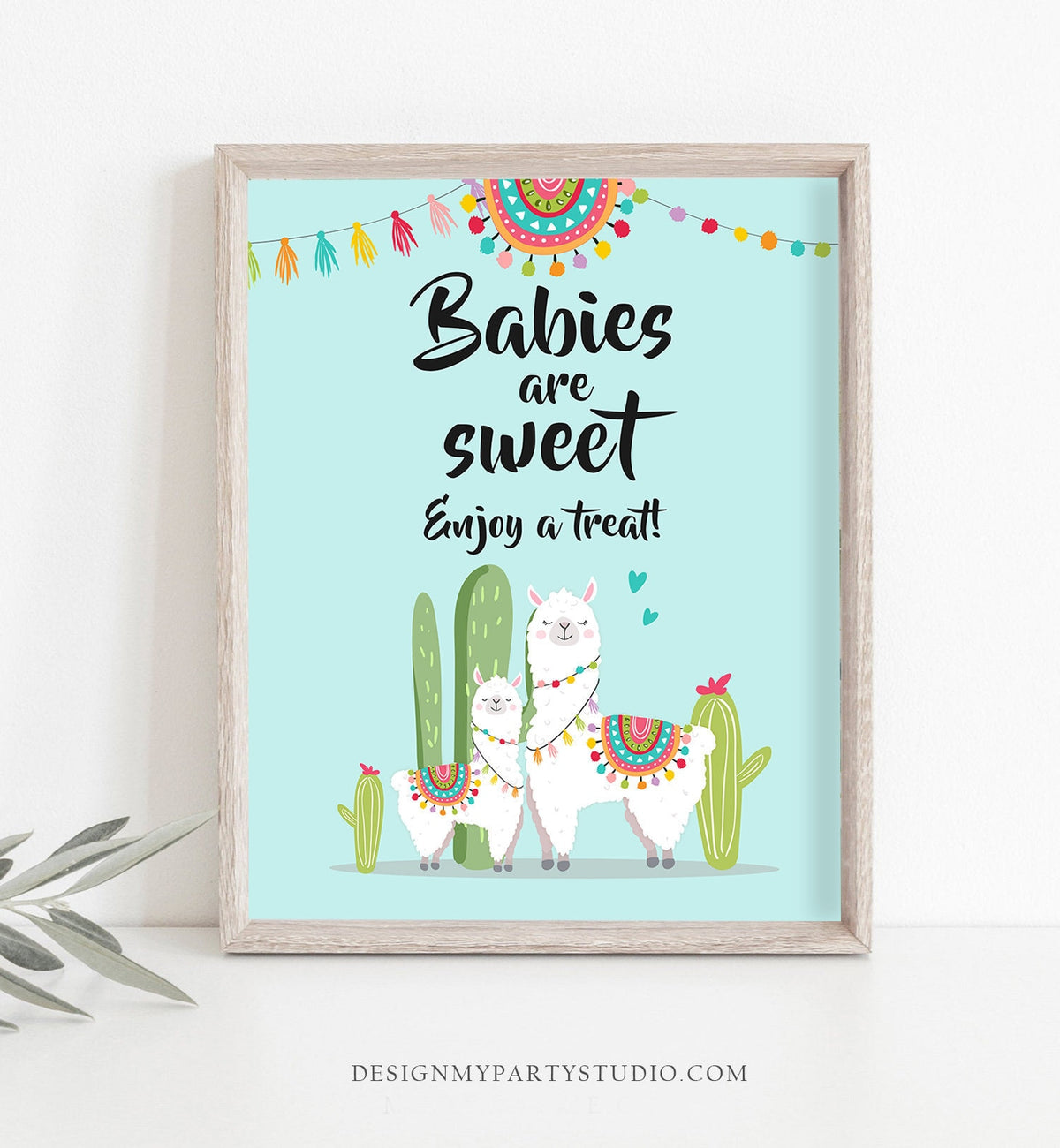 Babies are Sweet Sign Fiesta Llama Baby Shower Sign Take a Treat Sign Boy Blue Dessert Table Decor 8x10 Instant Download PRINTABLE 0079