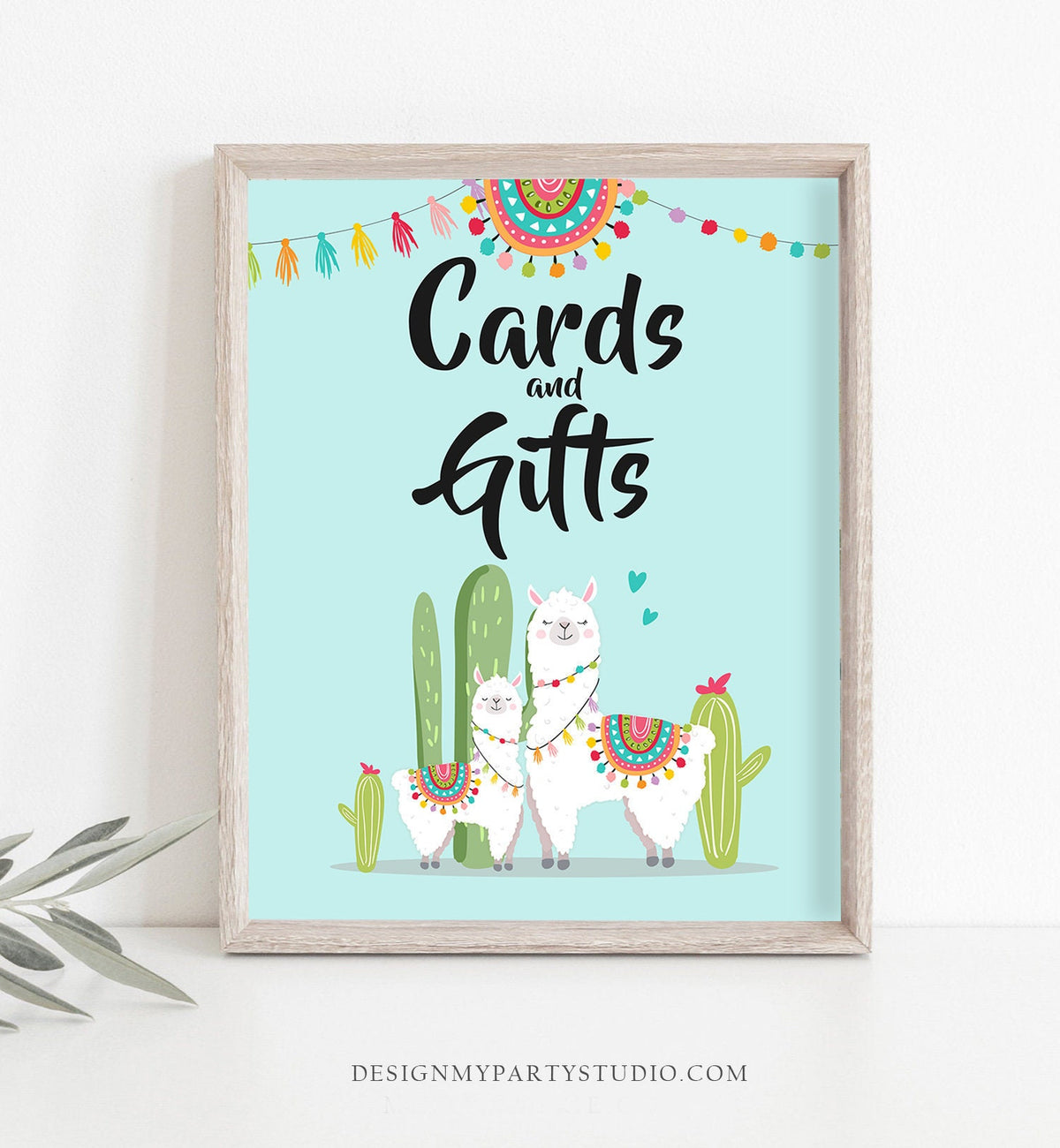 Cards and Gifts Sign Fiesta Cards Llama Cards and Gifts Blue Boy Gift Table Baby Shower Decor Mexican 8x10 Instant Download Printable 0079