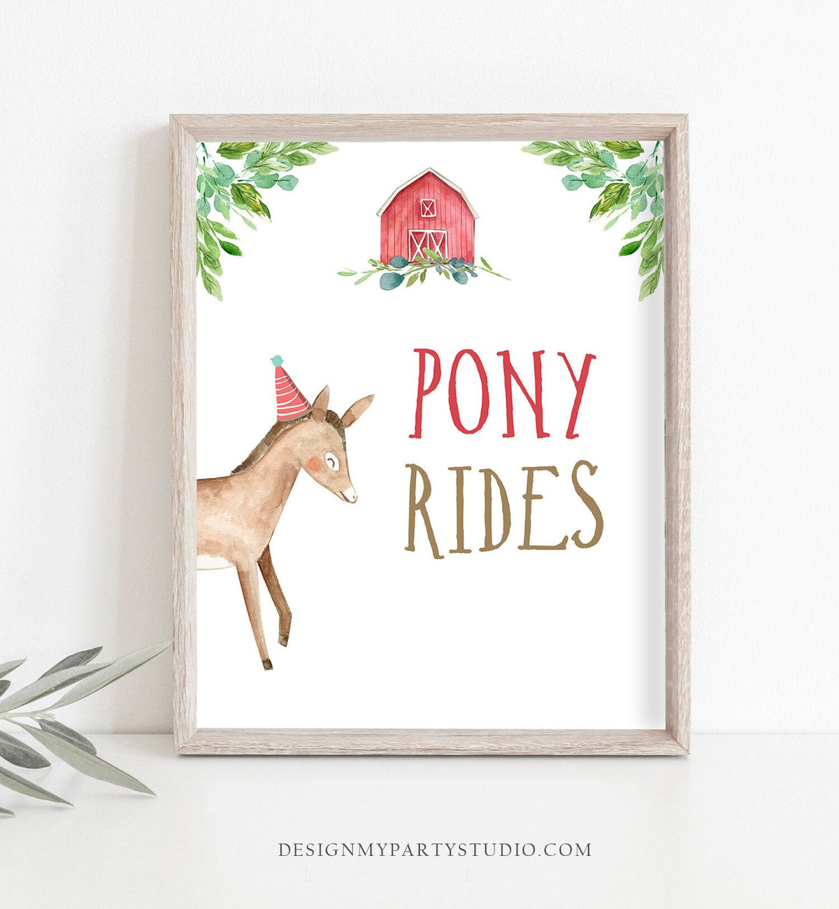 Pony Rides Sign Farm Animals Party Sign Farm Birthday Sign Zoo Barnyard Birthday Farm Decor Boy Horse Rides Sign Party Printable 0155