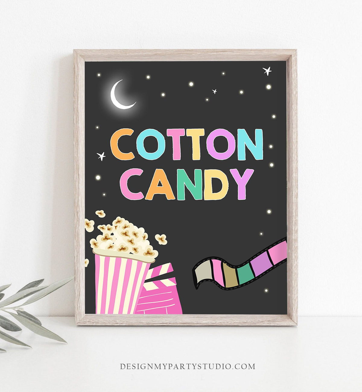 Cotton Candy Sign Movie Night Birthday Sign Girl Pink Candy Candy Station Table Sign Movie Party Decorations Backyard PRINTABLE 0042