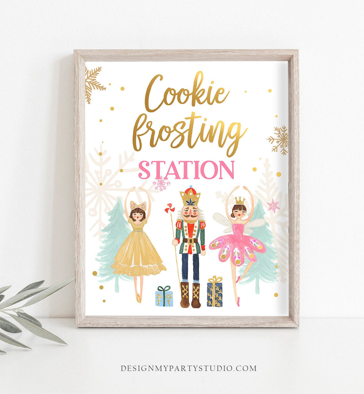 Cookie Frosting Station Sign Nutcracker Birthday Decor Sugar Plum Fairy Sign Nutcracker Christmas Dessert Table Download Printable 0352