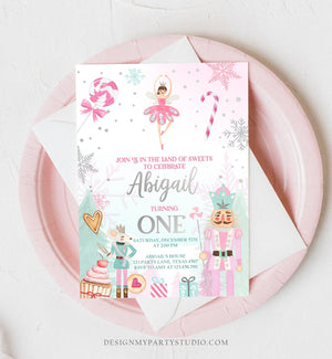 Editable Nutcracker Birthday Invitation Girl Land of Sweets Invite Winter Pink Girl Sugar Plum Fairy Download Printable Template Corjl 0352