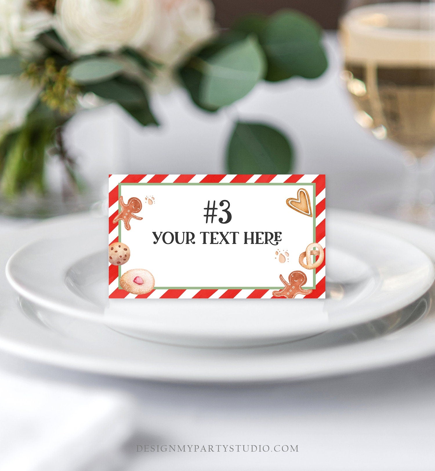 Editable Food Labels Cookie Exchange Labels Cookie Swap Tent Card Christmas Cookies Party Holiday Cookie Party Label Template Printable 0358