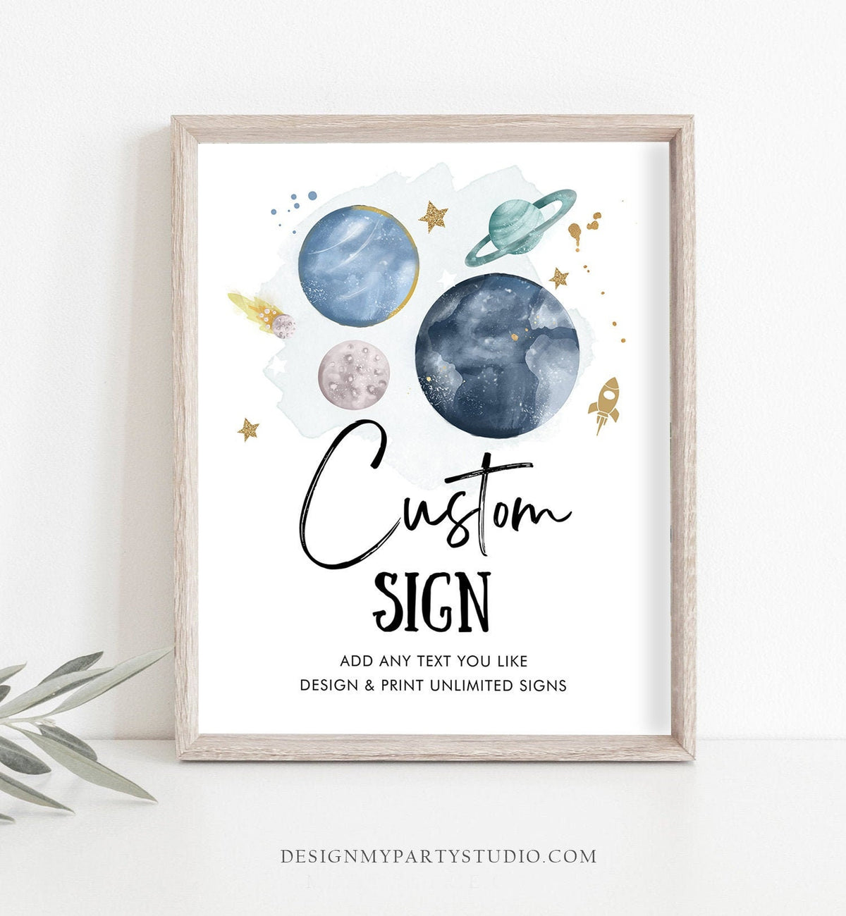 Editable Custom Sign Space Birthday Sign Galaxy Birthday Outer Space Party Decor Boy Astronaut Planets 8x10 Download PRINTABLE Corjl 0357