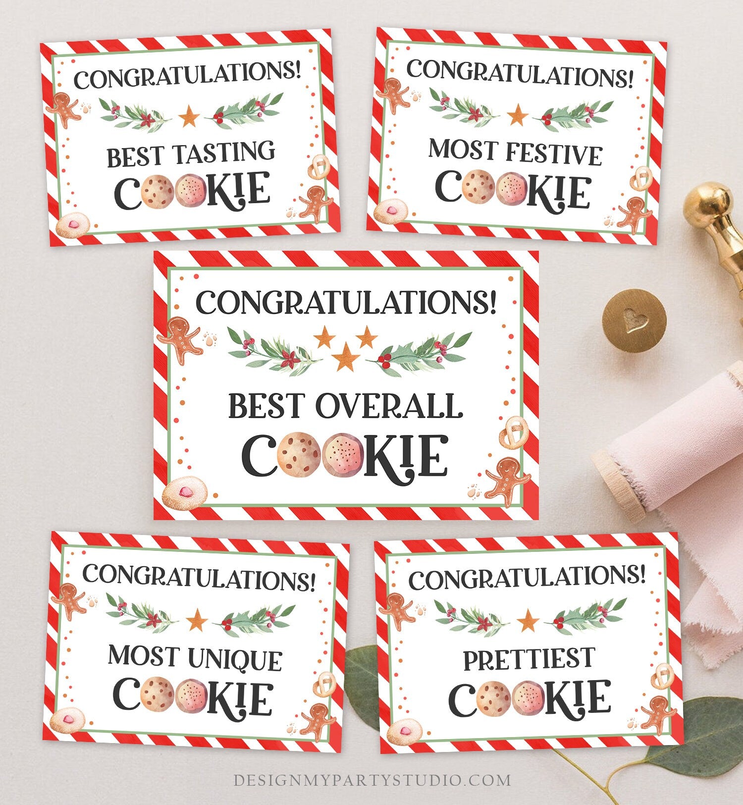 Editable Holiday Cookie Exchange Party Pack Christmas Cookie Swap Party Decorations Holiday Cookie Kit Digital Template Printable 0358